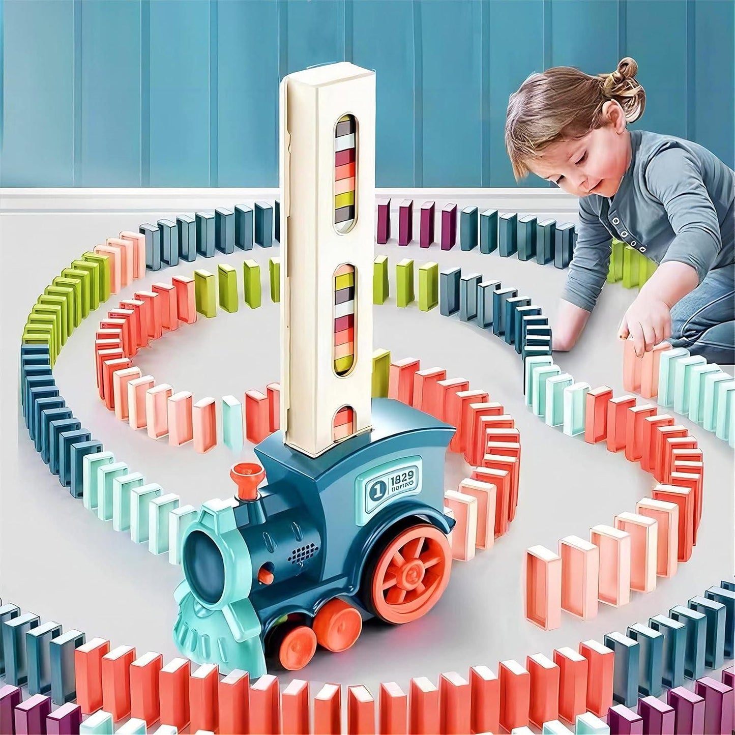 Train Toy Domino Set with Sound Effects