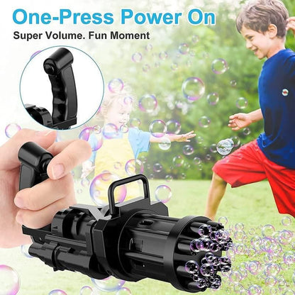 Bubble Gun- 8 Hole Automatic Gatling Bubble Gun Blower Maker